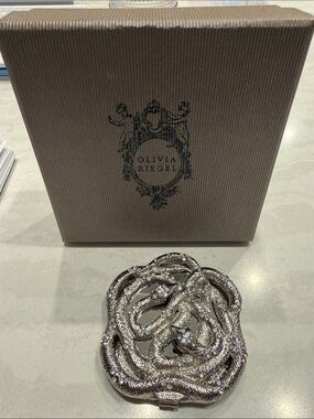 Olivia Riegel Silver Textured Metallic Compact